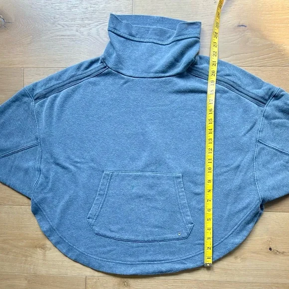 Prana Cozy Up Poncho Sweatshirt Cowl Neck Gorpcore Grey Blue Women's XS VGUC - Picture 8 of 11
